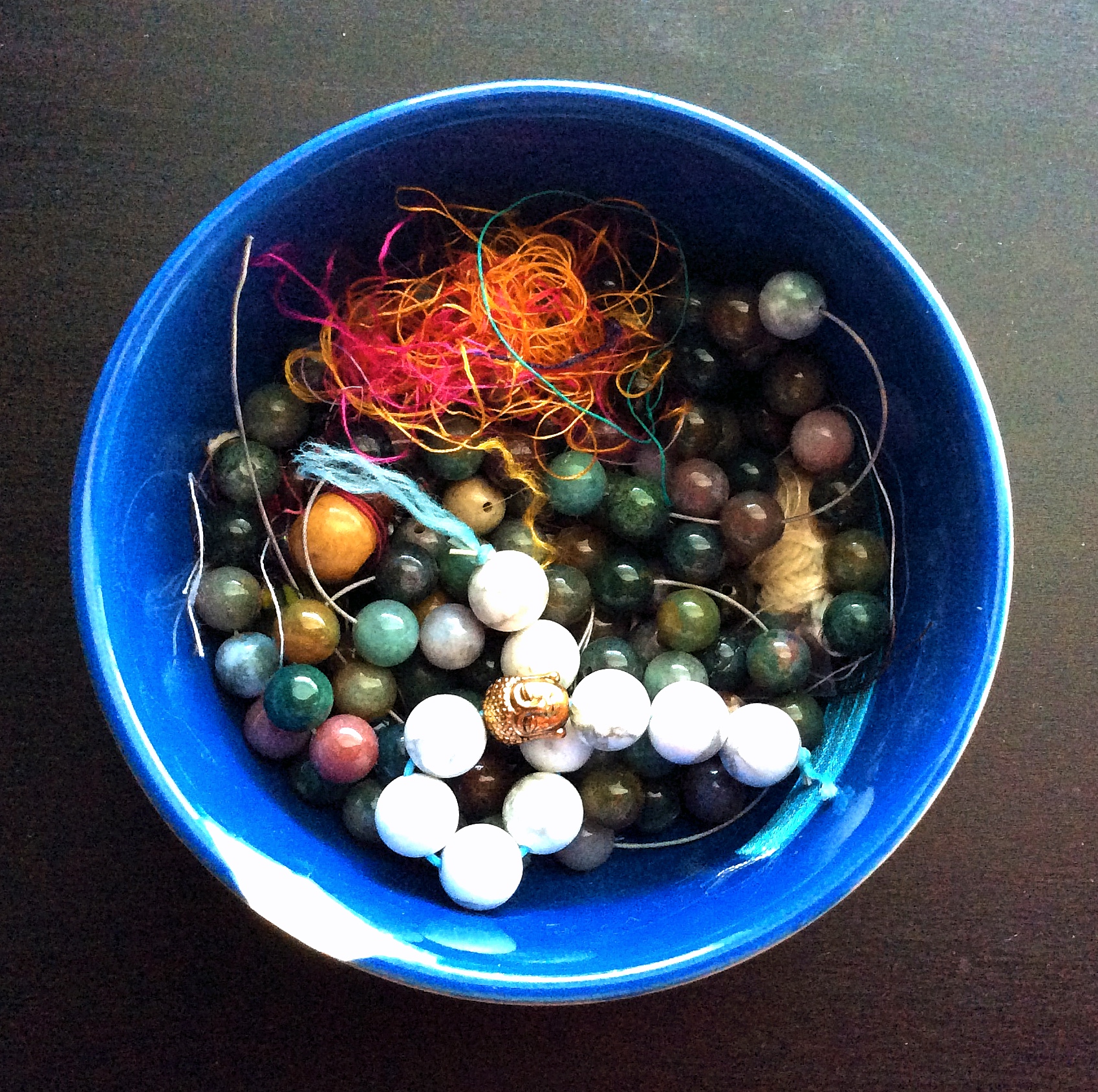 prayer beads and yarn